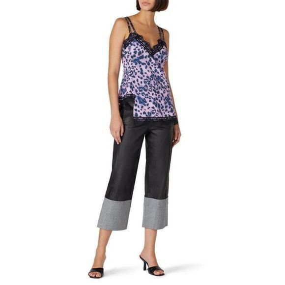 KOCHE' COLLECTIVE Purple Leopard Printed Polyester Sleeveless Top US 4 - Picture 1 of 5